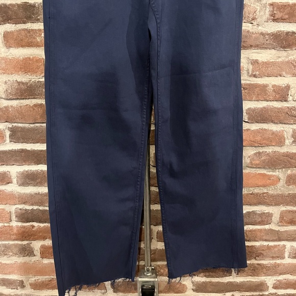 NWT Mother The Major Zip Sneak Fray Insignia Blue Straight Jean - Picture 5 of 15